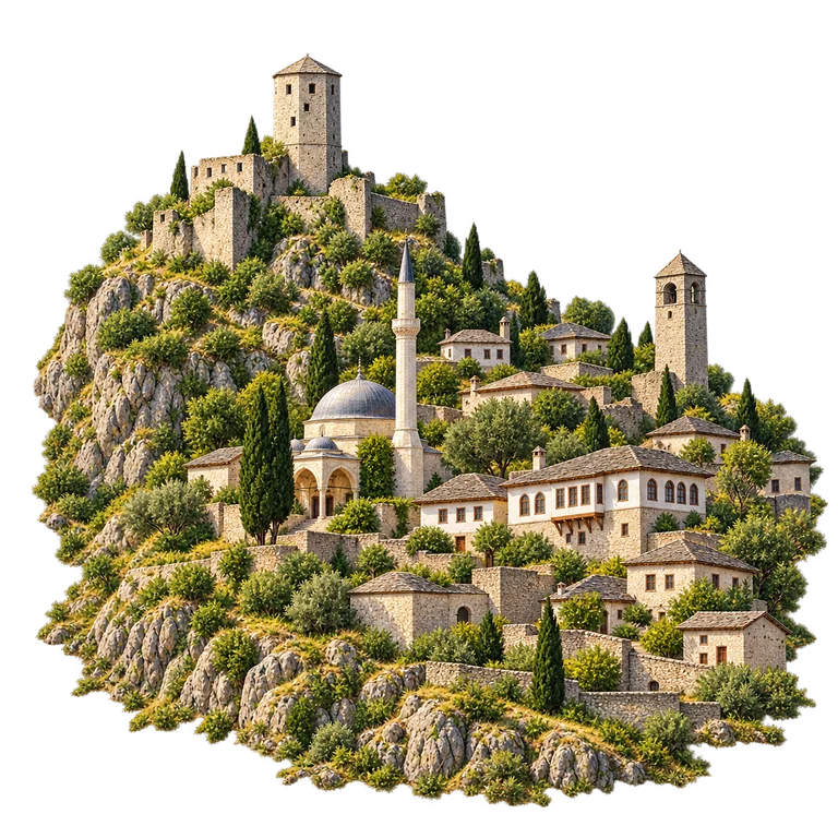 Illustration of Historic Urban Site of Počitelj