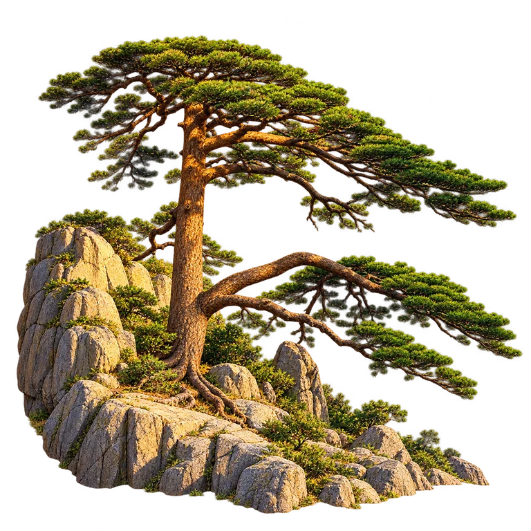 Illustration of Huangshan — Guest Greeting Pine
