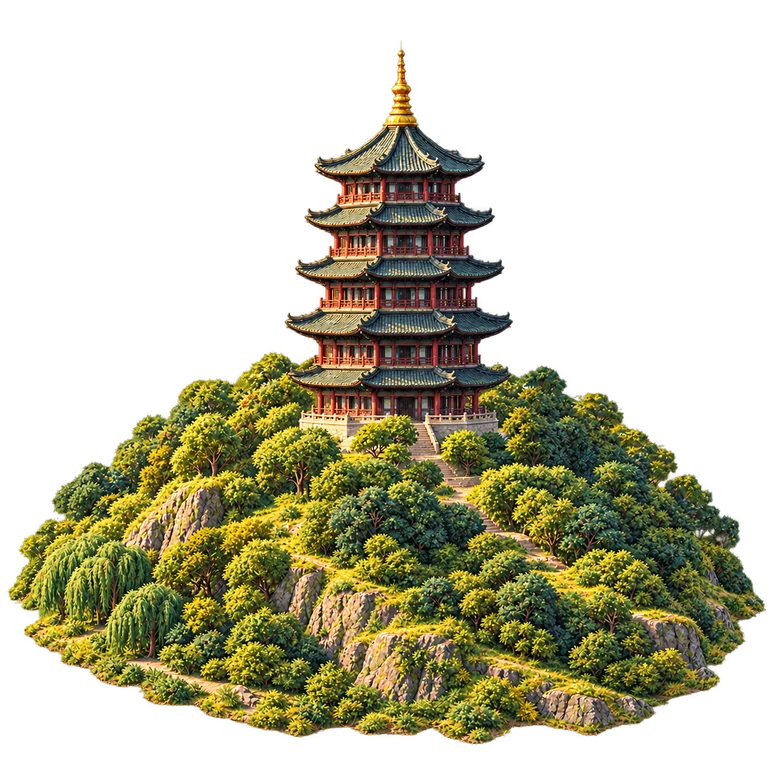 Illustration of Leifeng Pagoda