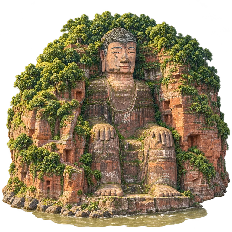 Illustration of Leshan Giant Buddha