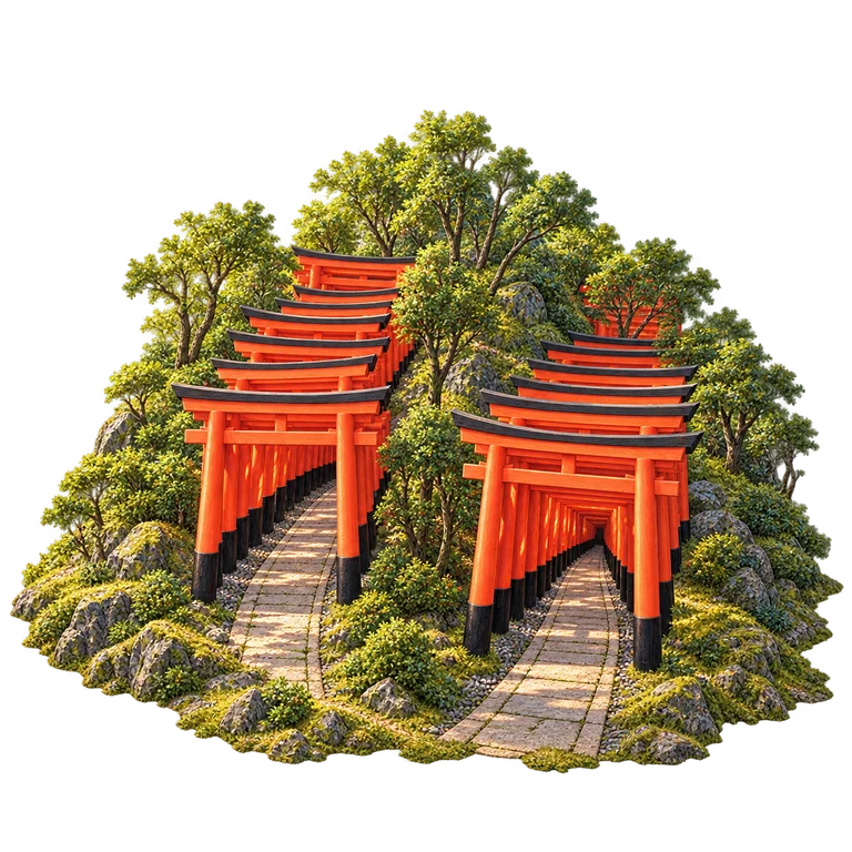 Illustration of Fushimi Inari — Senbon Torii