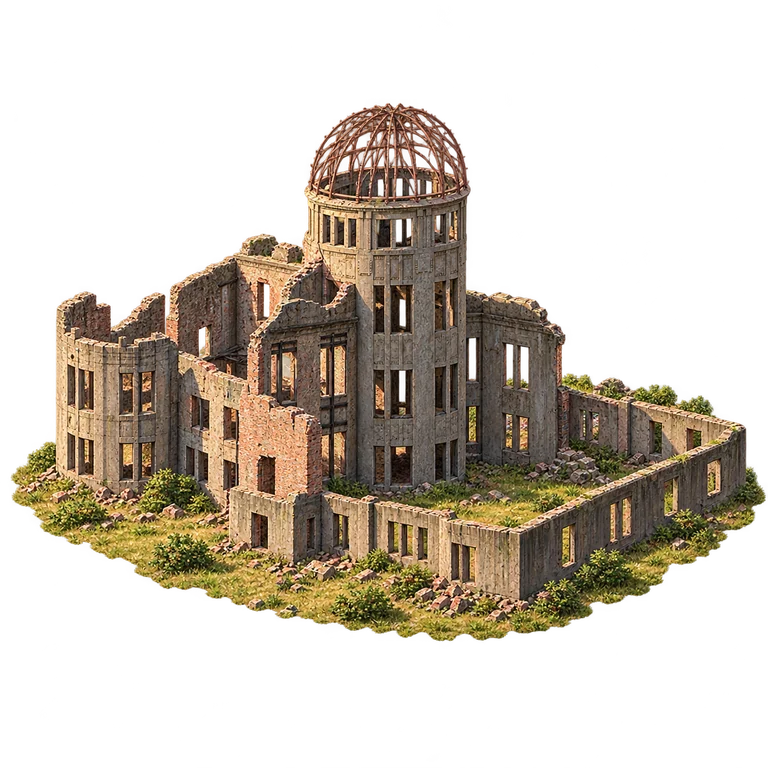 Illustration of Hiroshima Peace Memorial — Genbaku Dome