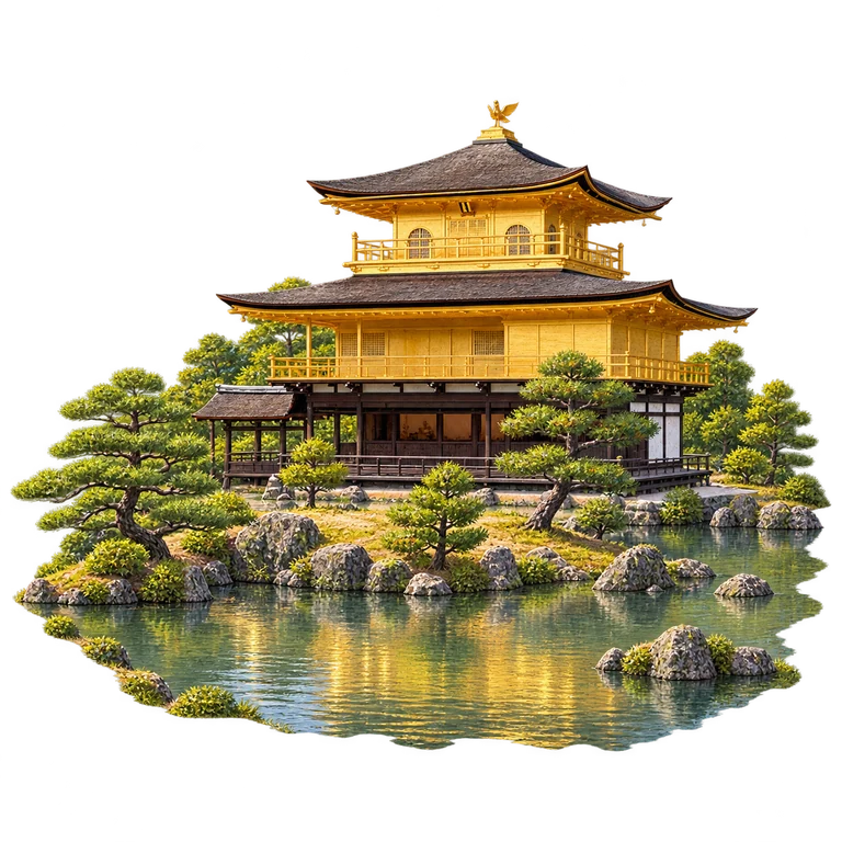 Illustration of Kinkakuji — Golden Pavilion