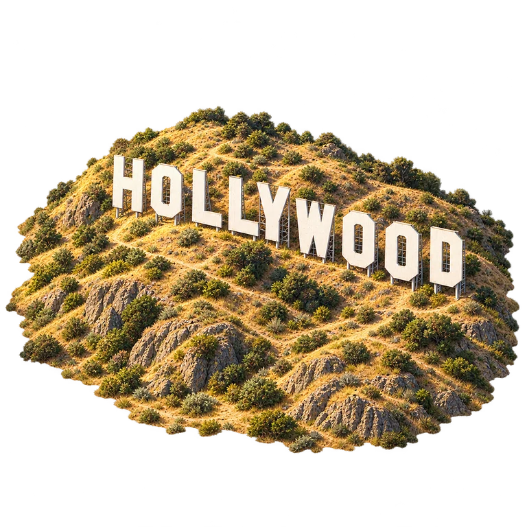 Illustration of Hollywood Sign