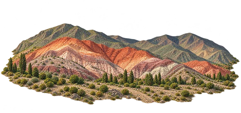 Illustration of Cerro de los Siete Colores, Purmamarca