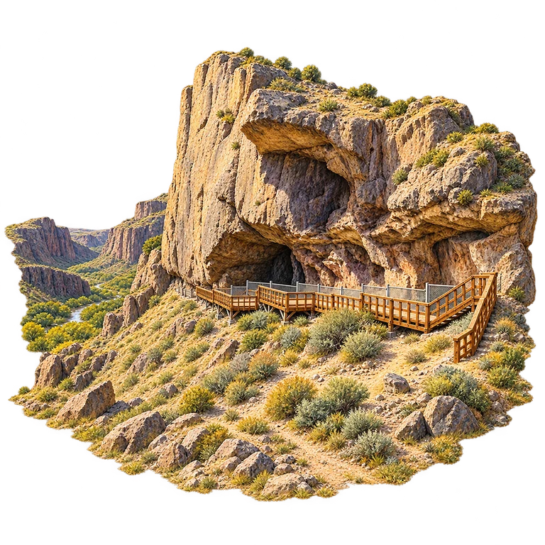 Illustration of Cueva de las Manos — Shelter Exterior
