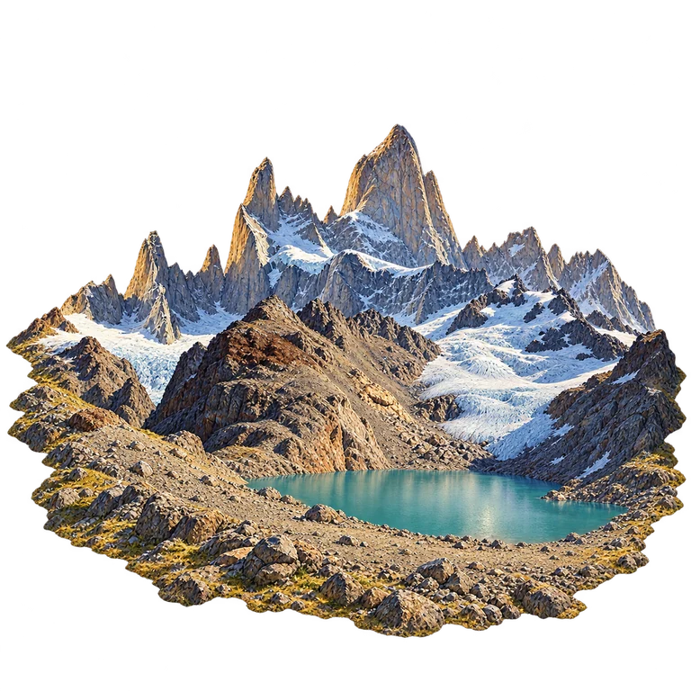 Illustration of Fitz Roy — Laguna de los Tres View
