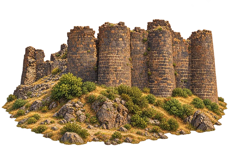 Illustration of Amberd Fortress — Surviving Walls