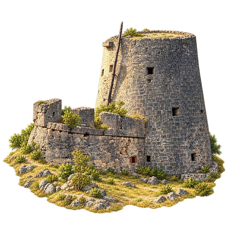 Illustration of Barbuda Martello Tower