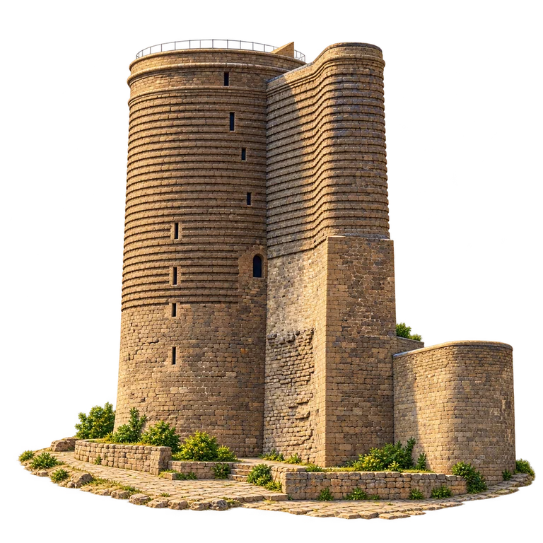 Illustration of Maiden Tower, Baku