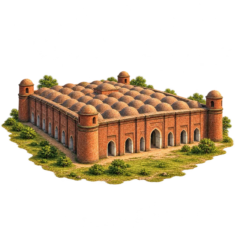 Illustration of Sixty Dome Mosque