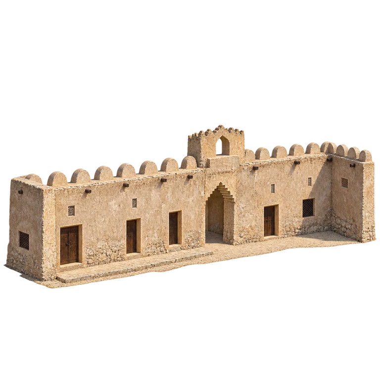 Illustration of Riffa Fort’s Courtyard Entrance