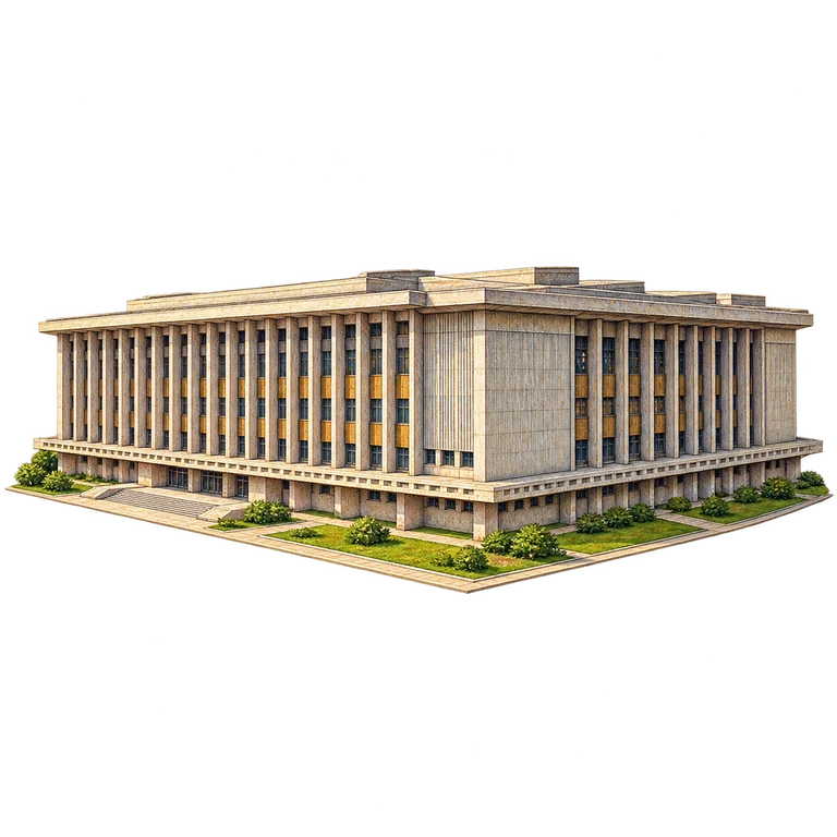 Illustration of Kinshasa’s Palais du Peuple