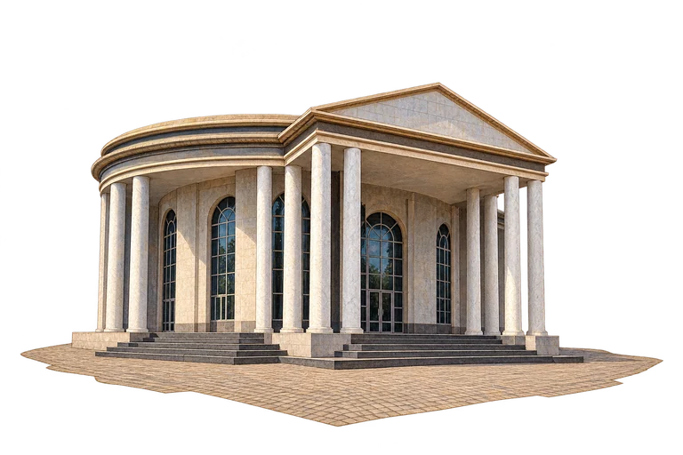 Illustration of Brazza Memorial central building