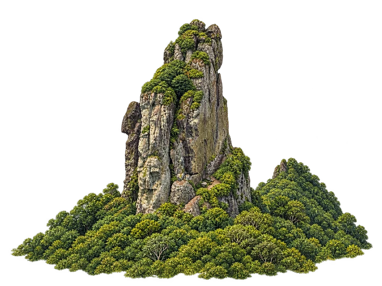 Illustration of Te Rua Manga — The Needle