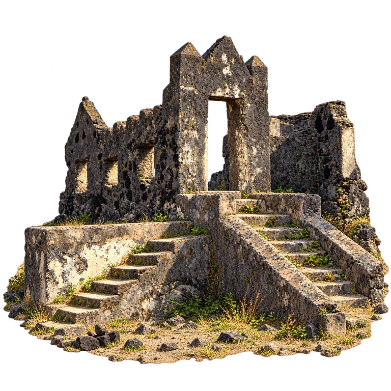 Illustration of Iconi palace entrance ruins