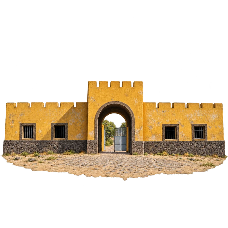 Illustration of Tarrafal’s Memorial Entrance