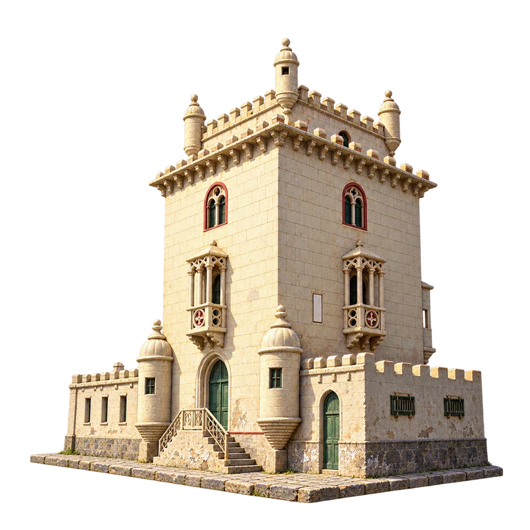 Illustration of Mindelo’s Torre de Belém