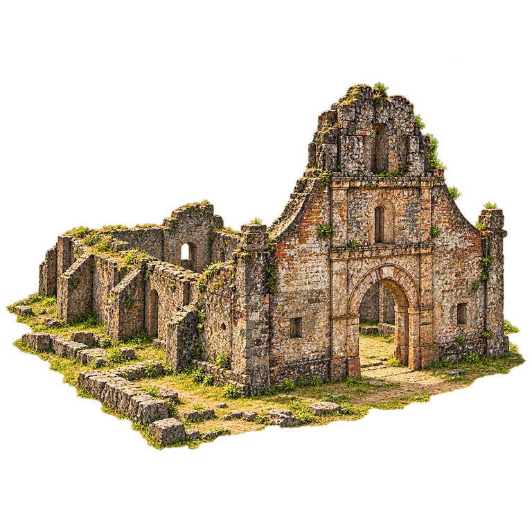Illustration of Ujarrás Church Ruins