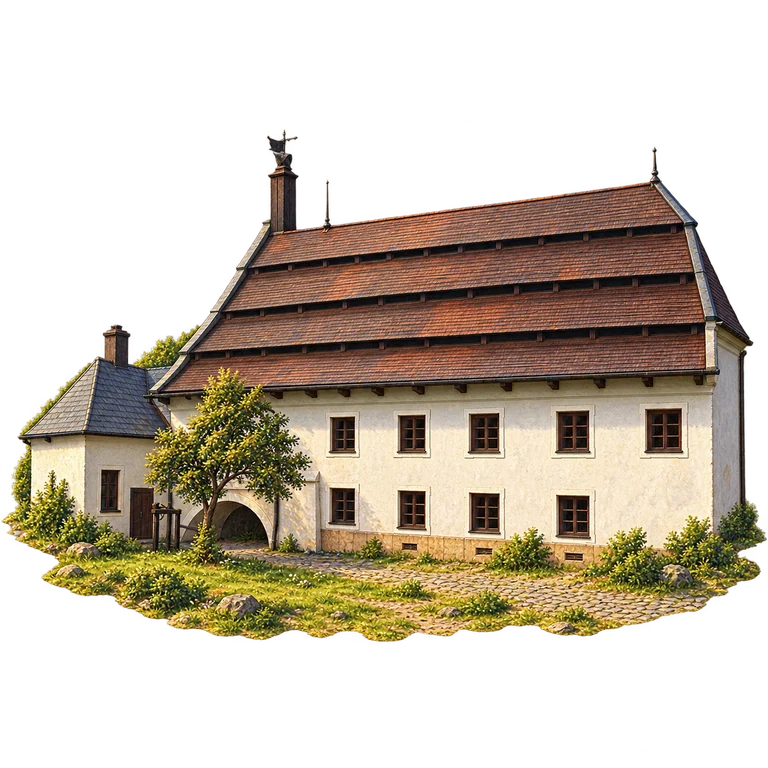 Illustration of Velké Losiny Handmade Paper Mill
