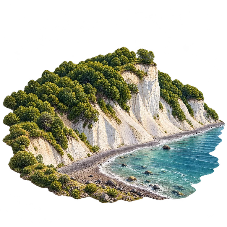 Illustration of Møns Klint Chalk Cliffs