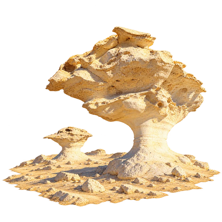 Illustration of White Desert — Chalk Rock Landscape