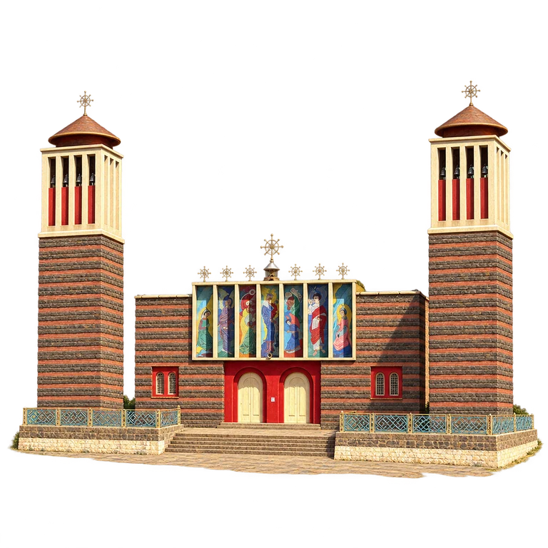 Illustration of Enda Mariam’s Paired Towers