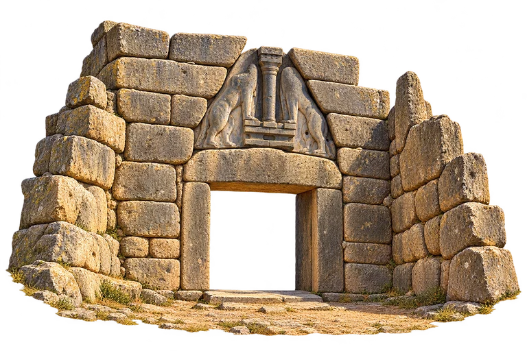 Illustration of Lion Gate, Mycenae
