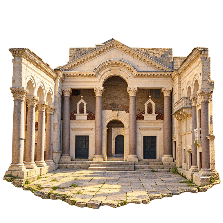 Illustration of Southern Prothyron of Split’s Peristyle
