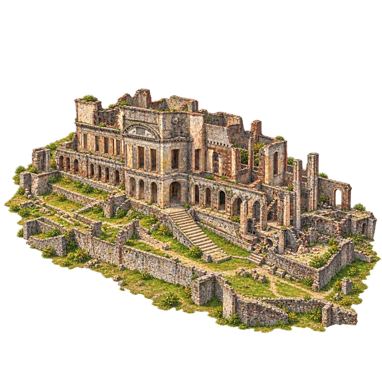Illustration of Sans-Souci Palace Ruins