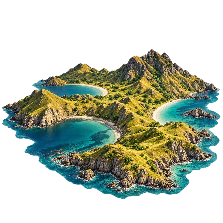 Illustration of Padar Island Ridges