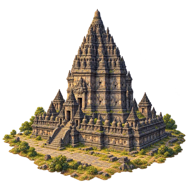 Illustration of Prambanan Shiva Temple