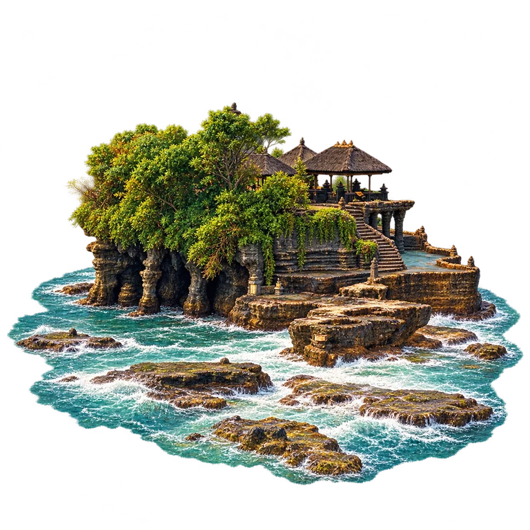 Illustration of Tanah Lot Sea Temple