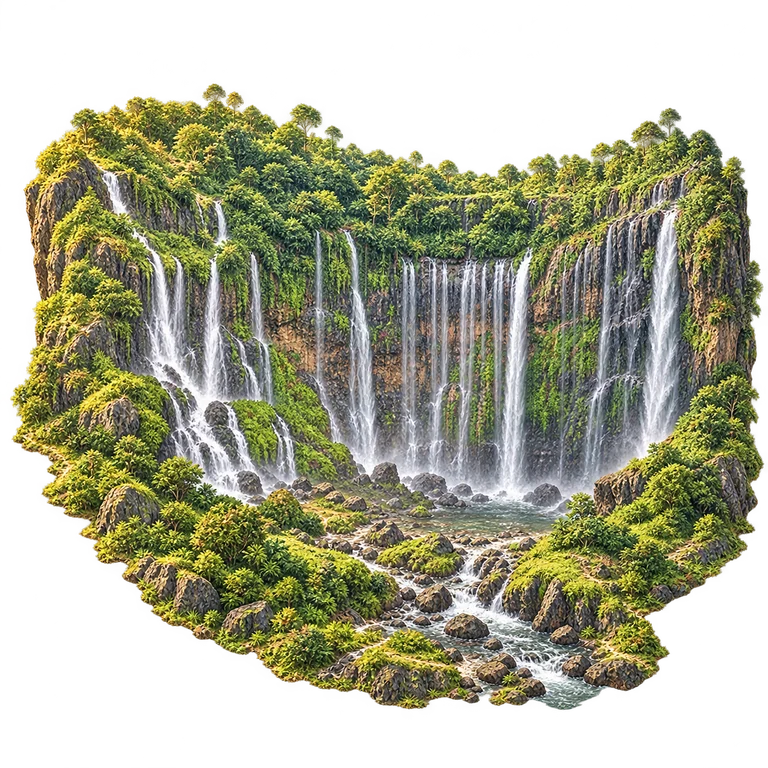 Illustration of Tumpak Sewu Waterfall