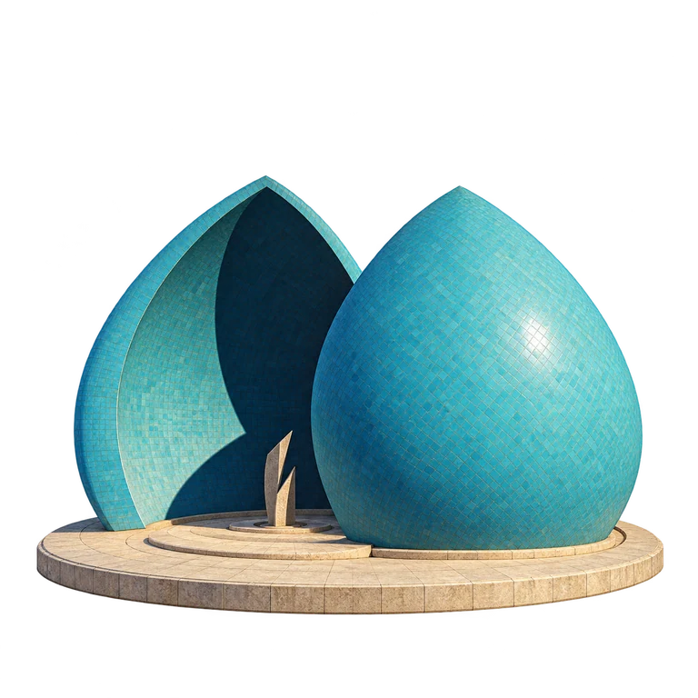 Illustration of Al-Shaheed’s Split Dome