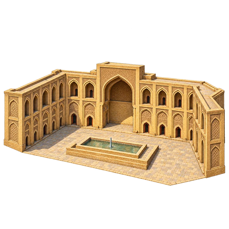Illustration of Al-Mustansiriya’s Courtyard