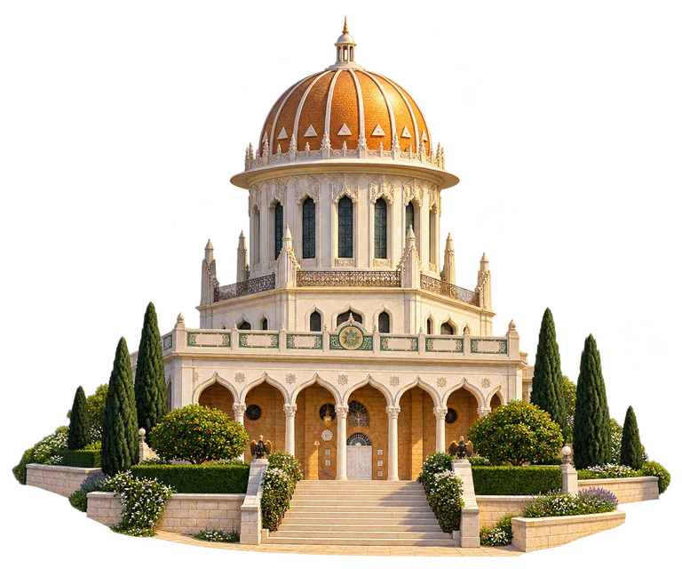 Illustration of Shrine of the Báb — Front Terrace