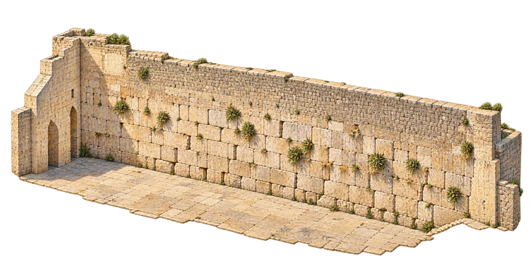 Illustration of Western Wall — Prayer-Facing Section