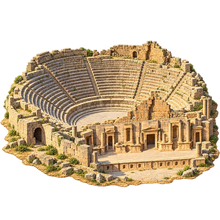Illustration of South Theatre, Jerash