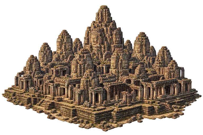 Illustration of Bayon central face towers