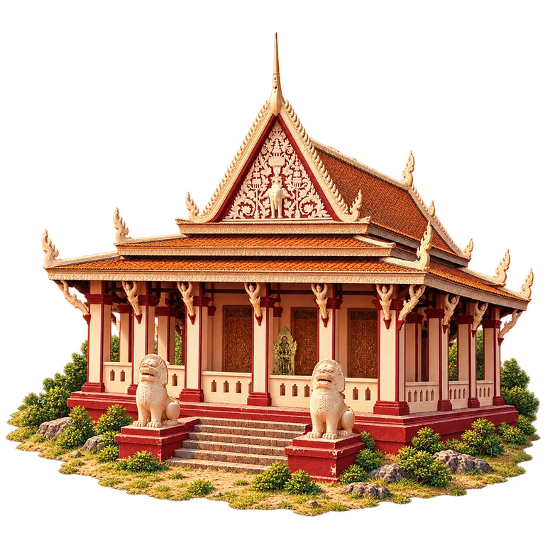 Illustration of Wat Phnom’s Main Sanctuary