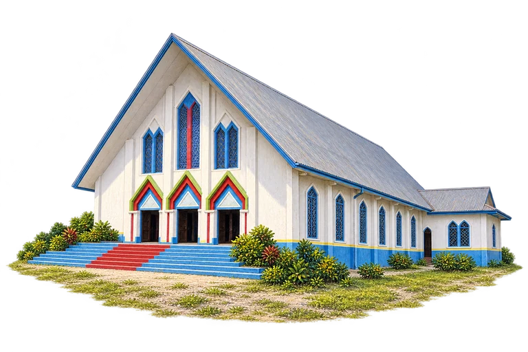 Illustration of Sacred Heart Cathedral, Teaoraereke
