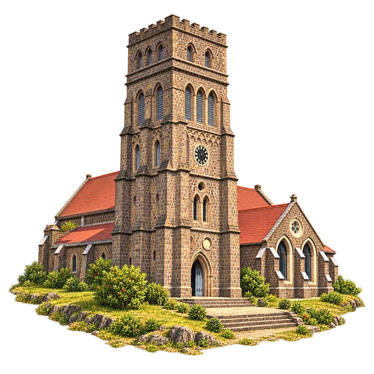 Illustration of St George's Church Tower, Basseterre