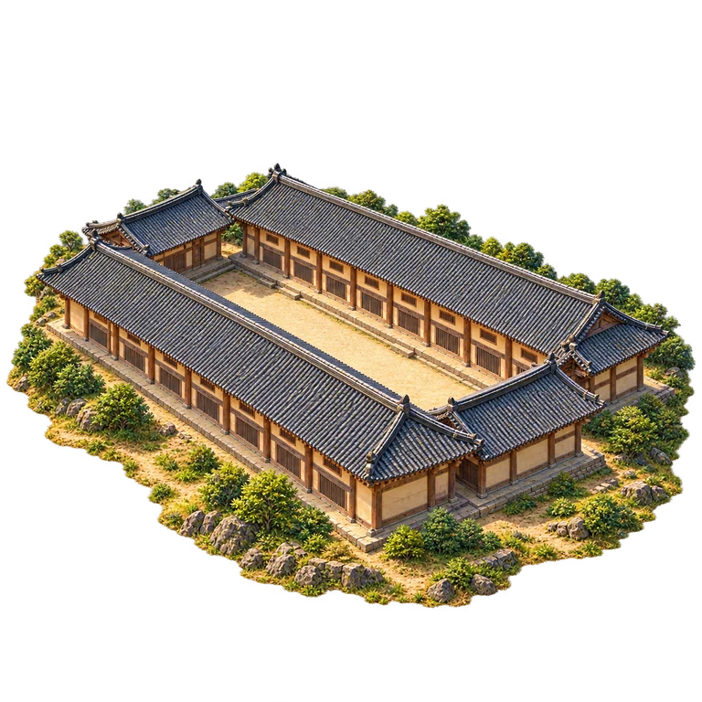 Illustration of Haeinsa Woodblock Depositories