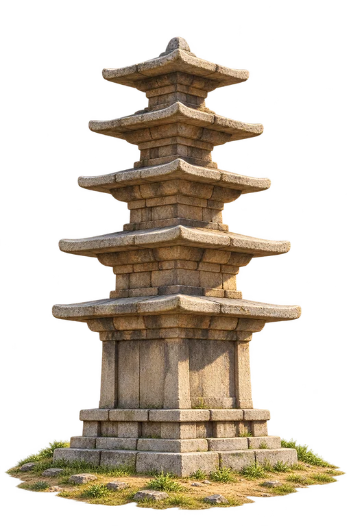 Illustration of Jeongnimsa — Five-storey Pagoda
