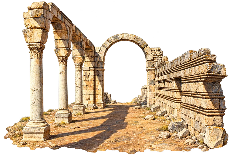 Illustration of Anjar Great Palace arcade fragment