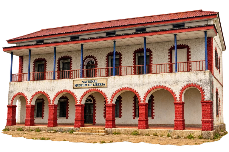 Illustration of National Museum of Liberia front arcade