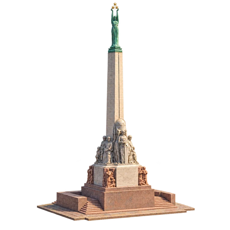 Illustration of Freedom Monument, Riga