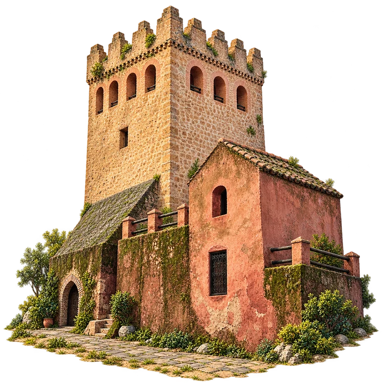 Illustration of Chefchaouen Kasbah’s Main Tower