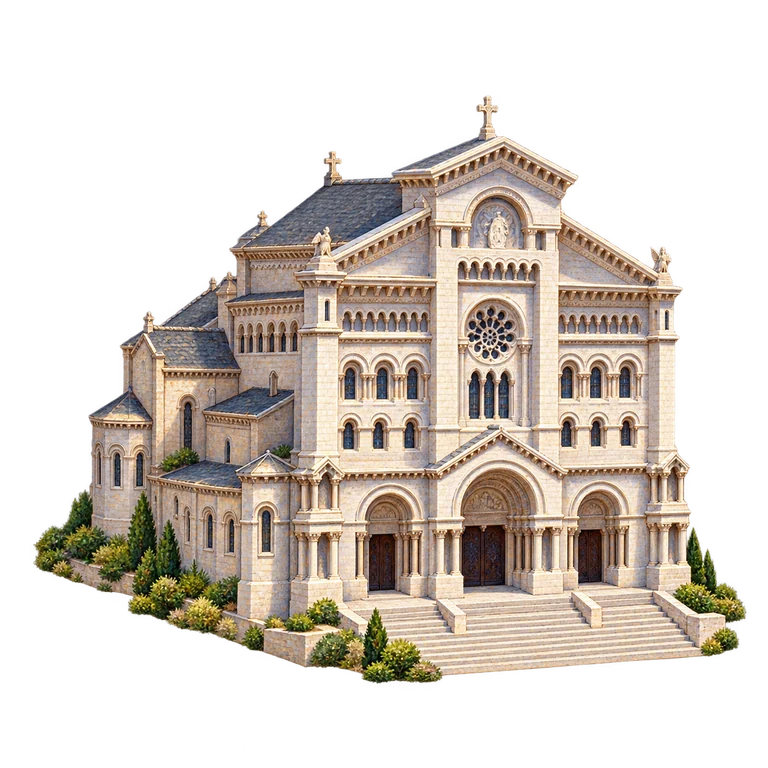 Illustration of Monaco’s Cathedral